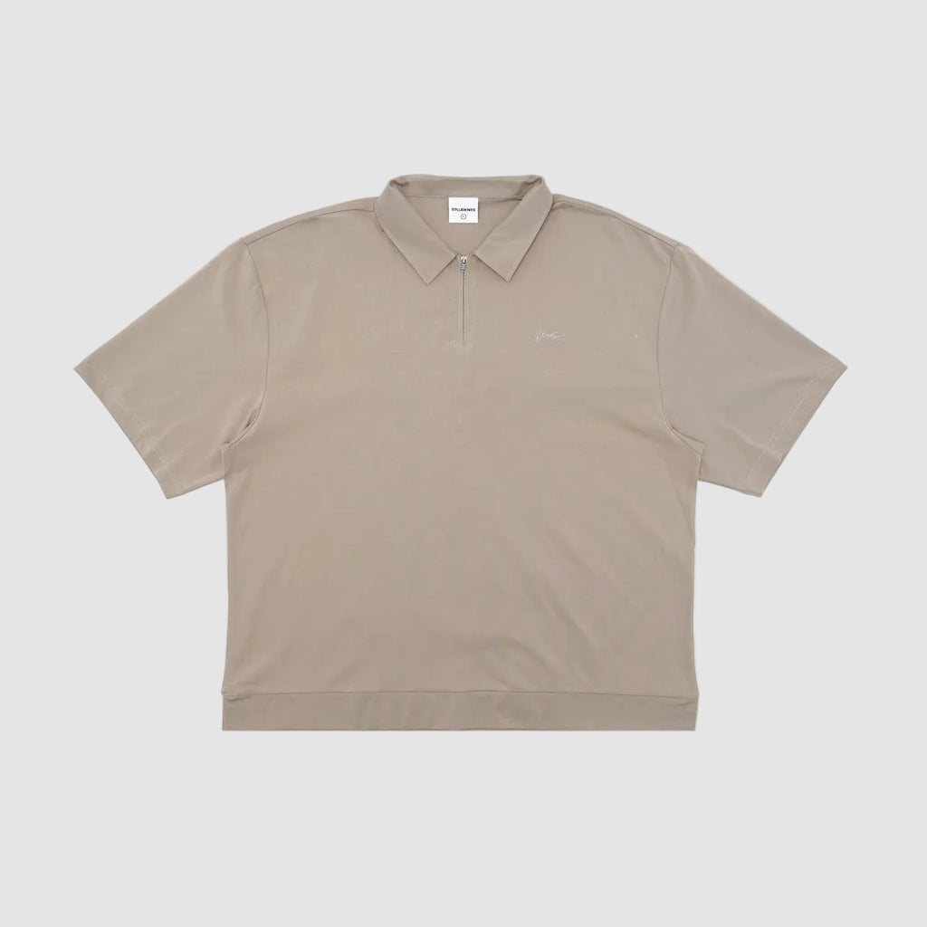 Lanser Jersey Zip Polo (Tan)