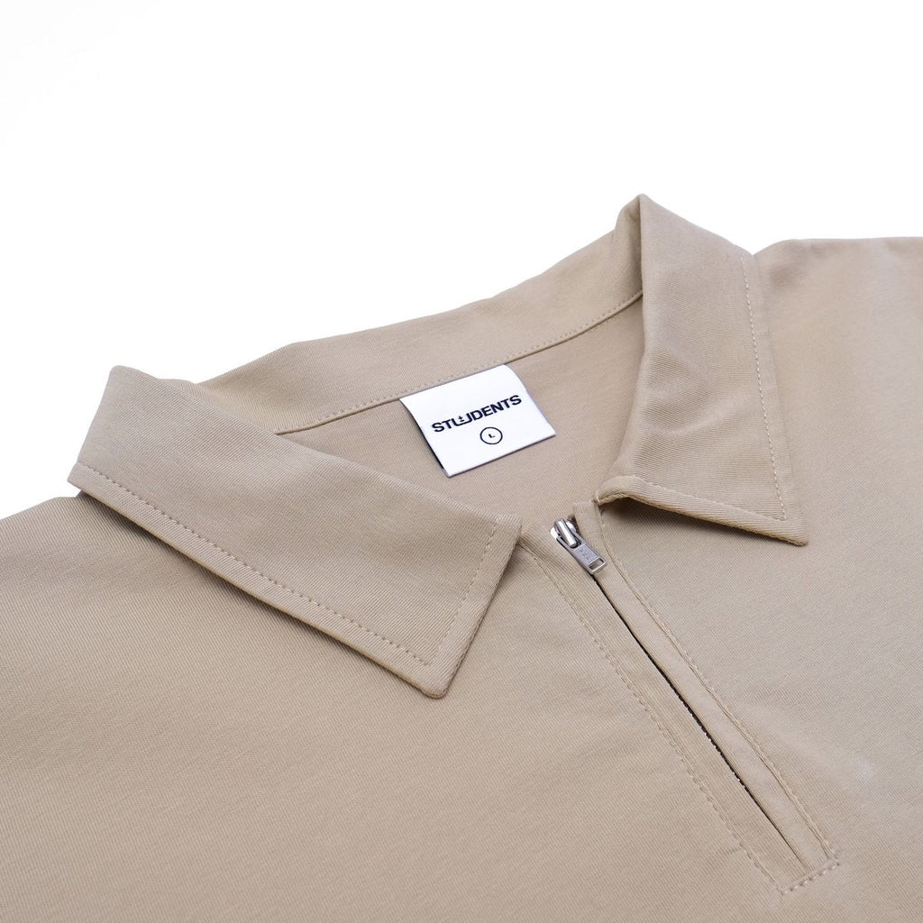 Lanser Jersey Zip Polo (Tan)