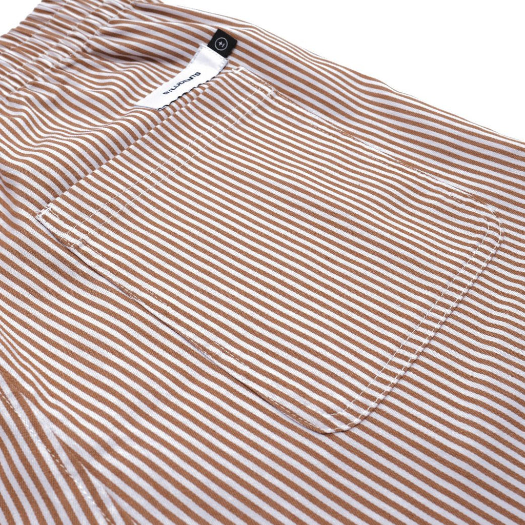 Otis Stripe Oxford Shorts (Brown)