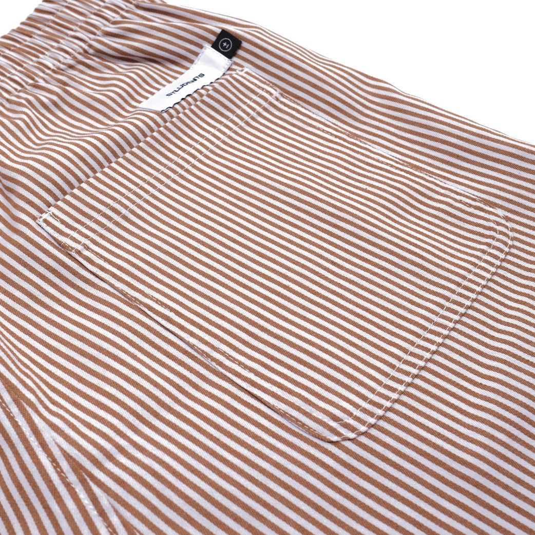 Otis Stripe Oxford Shorts (Brown)