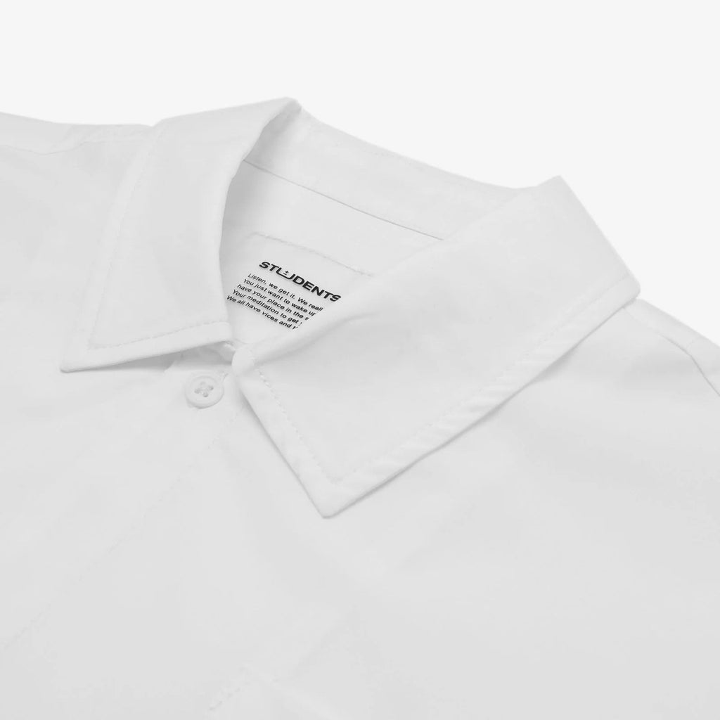 Oxford Poplin Button-Up Shirt (White)