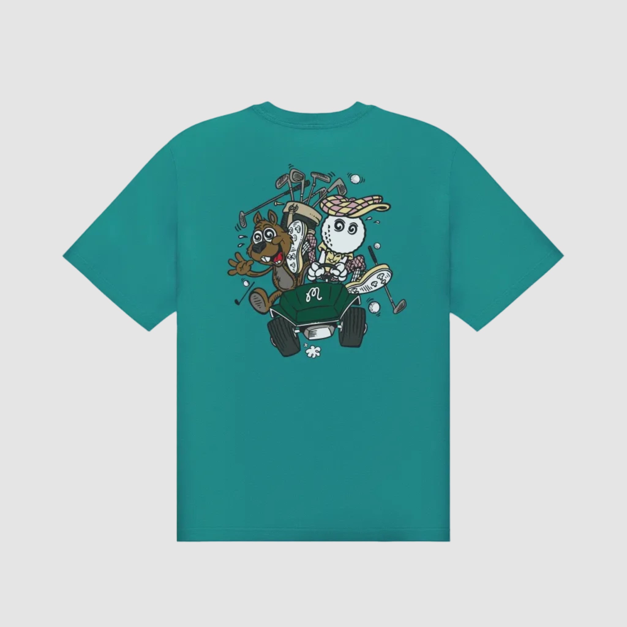 Two Man Scramble T-Shirt (Blue-Green)